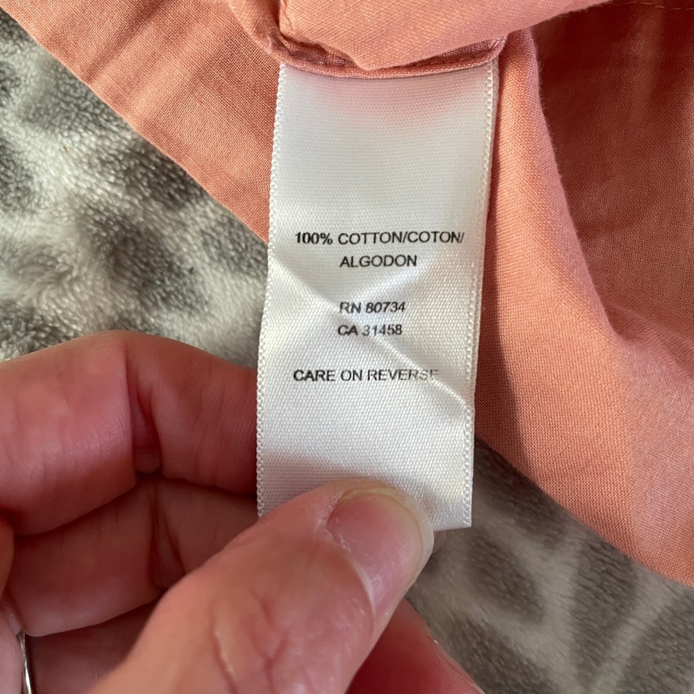 Vintage BCBGeneration Blouse sz XS Coral‎ Pink Rosette Flutter Sleeve Cotton 90s - Picture 7 of 8